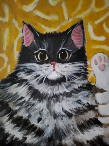 Katze gemälde vintage stil - katze,
