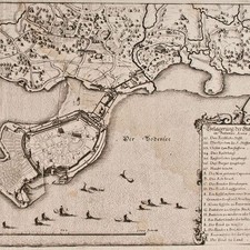 Matthäus Merian Belagerung der Stadt Lindau Bodensee Bayern Kupferstich 1647