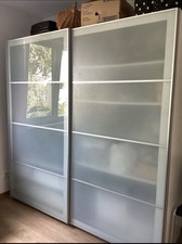Schwebetürenschrank  Weiß/Milchglas