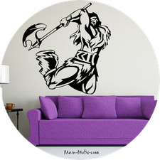 Wandtattoo Wikinger mit Axt