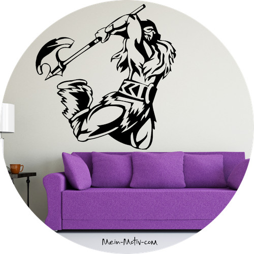 Wandtattoo wikinger mit axt - mit,