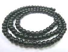 Glasperlen rund schwarz 4mm