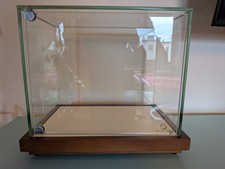 Vitrine aus Glas mit Holzboden