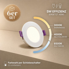 6er Set LED Einbaustrahler 5W