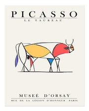 Abstrakte Stier-Wandkunst Modernes, von Picasso inspiriertes Design A