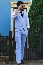 Herren Sommeranzug Weste Hose