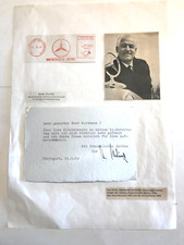 Brief Dankesbrief von Karl Kling mit Unterschrift von 1960 Rennfahrer Mercedes
