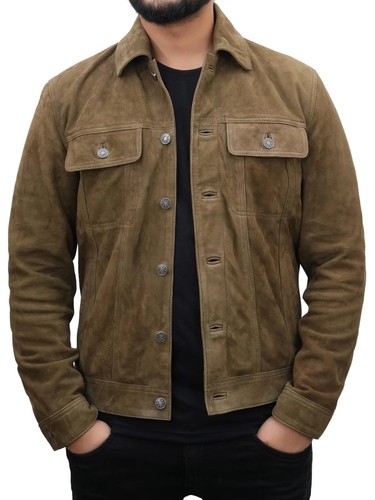 Herren wildleder leder hemd - wildleder,