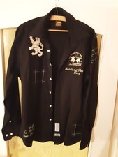 La Martina Herrenhemd XL Scotland Polo Team Schwarz