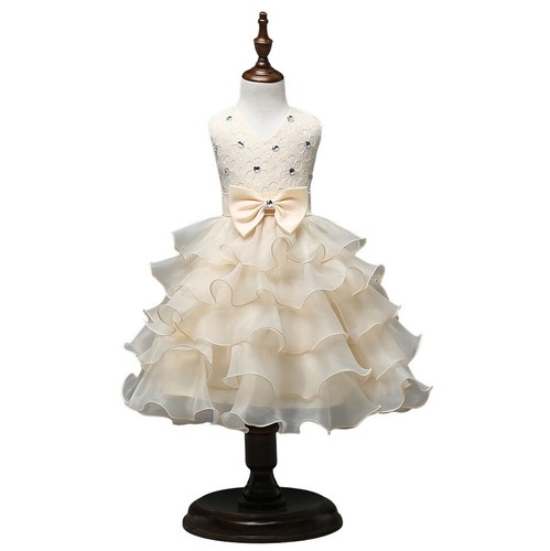 Mädchen lagenkleid creme - lagenkleid,