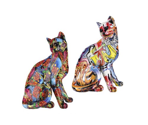 Witzig bunte deko - witzig, katze,