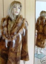 SEXY Original DERICCI Ledermantel Damen Pelzkragen Gr. S  36  TOP