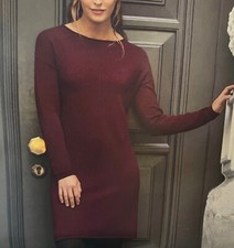 Damen Strickkleid Knielang Mit