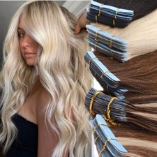 Tape In / On 100% Echthaar Remy Hair Extensions Haarverlängerung 2,5g / Tresse