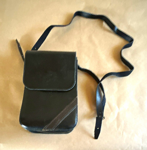 Schwarze leder kameratasche - schwarze, leder-kameratasche