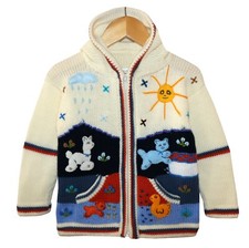 Peru Kinder Strickjacke weiß