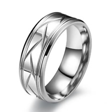 Ring Edelstahl 8mm breit Damen Herren Größe 17 bis 22