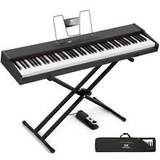 88 Tasten Digital Piano Schwarz mit Sustain Pedal, Keyboardständer,Tragetasche