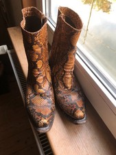 Cowboystiefel aus Schlangenleder braun  Ledersohle genäht Gr.39/40
