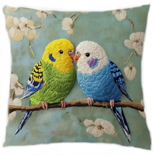 Kissen mit Füllung 45x45cm Wellensittich Vogel, Dekokissen, Couchkissen,Geschenk
