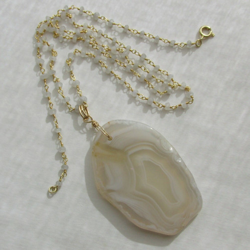 Mondstein kette onyx achat - kette, onyx-achat
