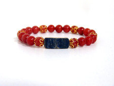 Armband Blau Mammutrinde