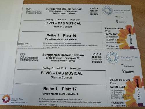 Tickets elvis das - 2x,