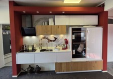 ALNO Sign Musterküche Hgl. weiss  Eiche Ausstellungsküche Einbauküche Möbelteile