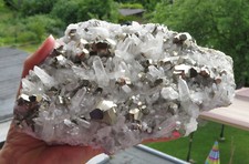 Museumsstufe Pyrit mit Bergkristall 1A Qualität!, 1236g, Sumatra / Indonesien