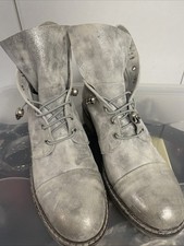 Boots/silber-Glitzer/totenkopf/41