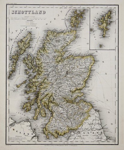 Schottland original stahlstich - schottland,