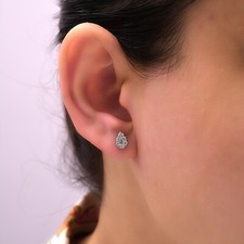 0.30 Karat Si Klarheit H Farbe Rund Diamant Ohrstecker Solid 10k Weiss Gold Gift