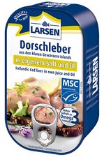 LARSEN Dorschleber in eigenem Saft und Öl MSC 121 g