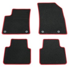 Fußmatten Set für Opel Crossland X 2017- Matten Autoteppiche Rand Rot