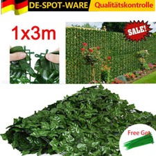 300x100CM Blätter Zaun Grün