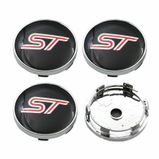 4 stück 60mm Ford ST Logo Schwarz Radkappen Felgendeckel Nabenkappe Nabendeckel