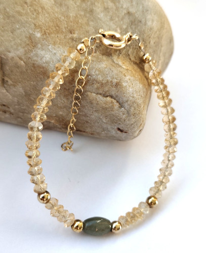 Goldtopas armband mit smaragd - goldtopas,