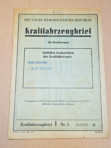 Ddr kfz brief - kfz,