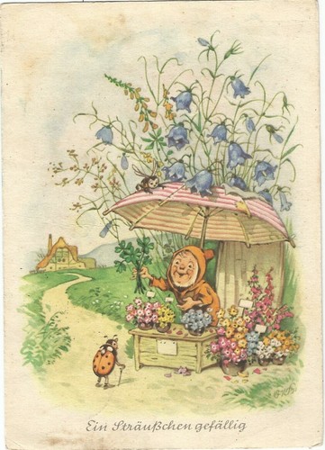 Wichtel verkauft blumen alte - verkauft, blumen,
