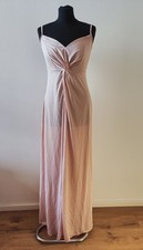 ASOS DESIGN Schönes Maxi-Trägerkleid Zartrosa verdrehte Vorderseite Hochzeit 38