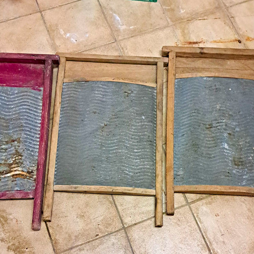 Vintage waschbrett - 3x,