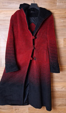 in sein mit Mantel DziekAnsky-rot/schwarz-Gr.44-Lagenlook-mitWolle/Mohair/Alpaca