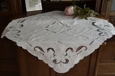 Spitzen-Decke, 80 x 80 cm  Landhaus-Style,  Durchbruch-Spitze