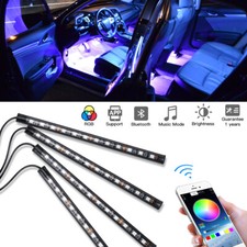 4x LED Fußraumbeleuchtung RGB Innenraumbeleuchtung USB Auto Lichtleiste für VW