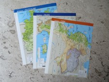 3 Sammel-Karten/ Musterkarten "Länder der Welt", Jahr unbekannt, Atlas-Verlag,
