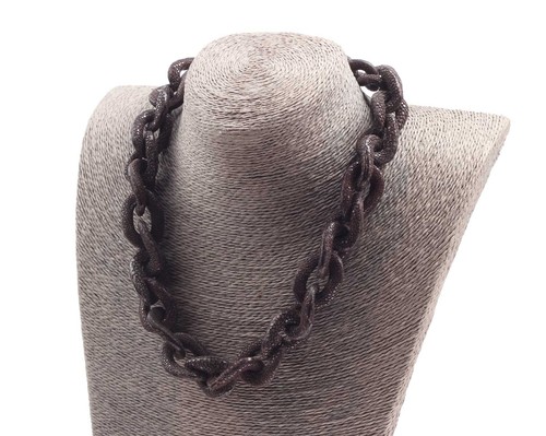 Rochenleder halskette brown - rochenleder,