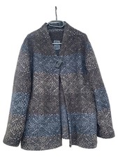 Hofius Damen Strickjacke Gr. 42 XL Mehrfarbig Strukturmuster Wolle Freizeit