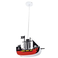 Pendelleuchte Kinderlampe Deckenlicht Sparrow Piratenschiff Weiß max. 15W E27
