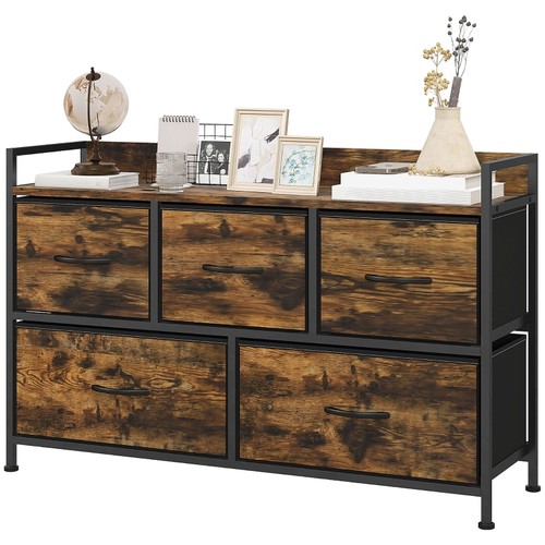 Homcom schubladen kommode - homcom, 5-schubladen