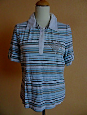 Stretch Poloshirt v. GELCO, Gr. 40, weiß/türkis, sehr gepflegt